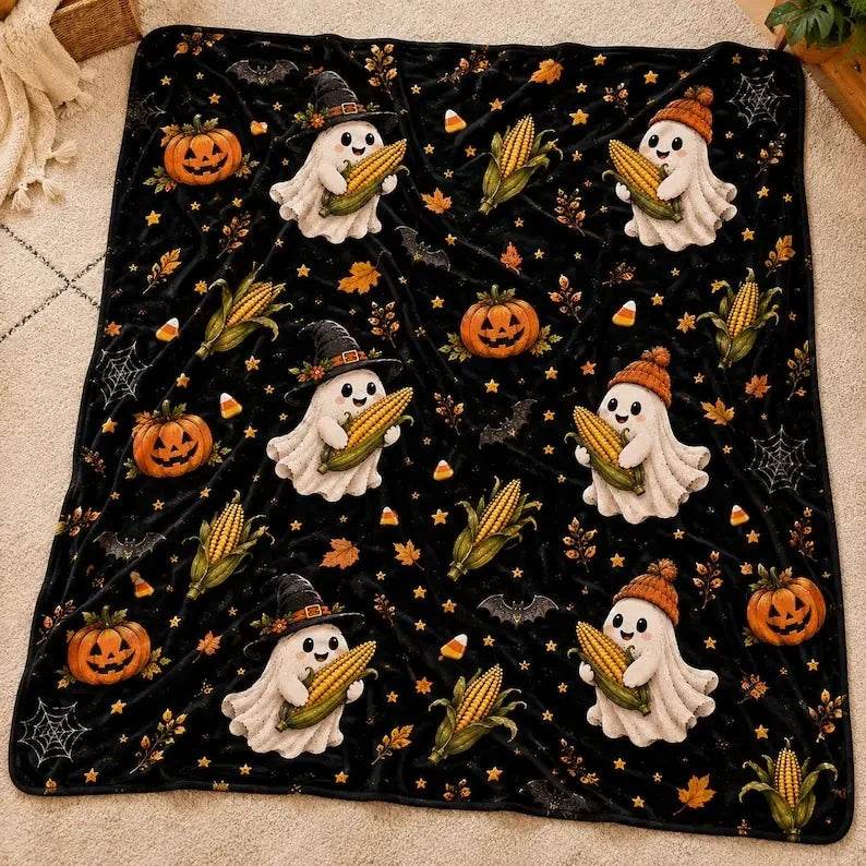 Cozy Spooky Season Throw Blanket