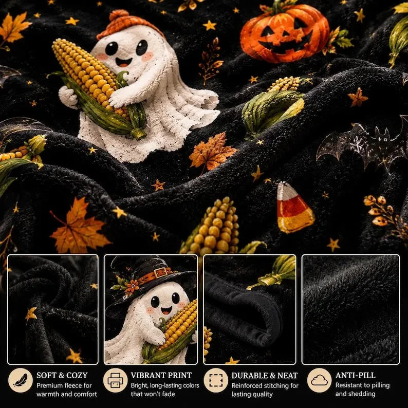 Cozy Spooky Season Throw Blanket